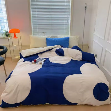 Dreamy blue floral bedding with oversized prints for soft girl rooms
