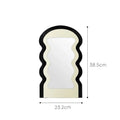 Special-shaped wavy mirror for bedroom and entrance decor. Minimalist acrylic design for makeup and home decoration.