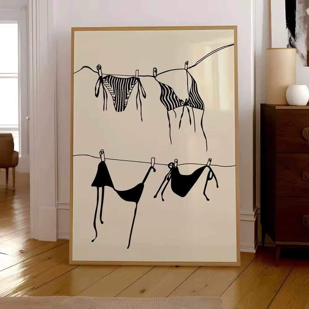 Minimalist bikini poster for modern wall decor