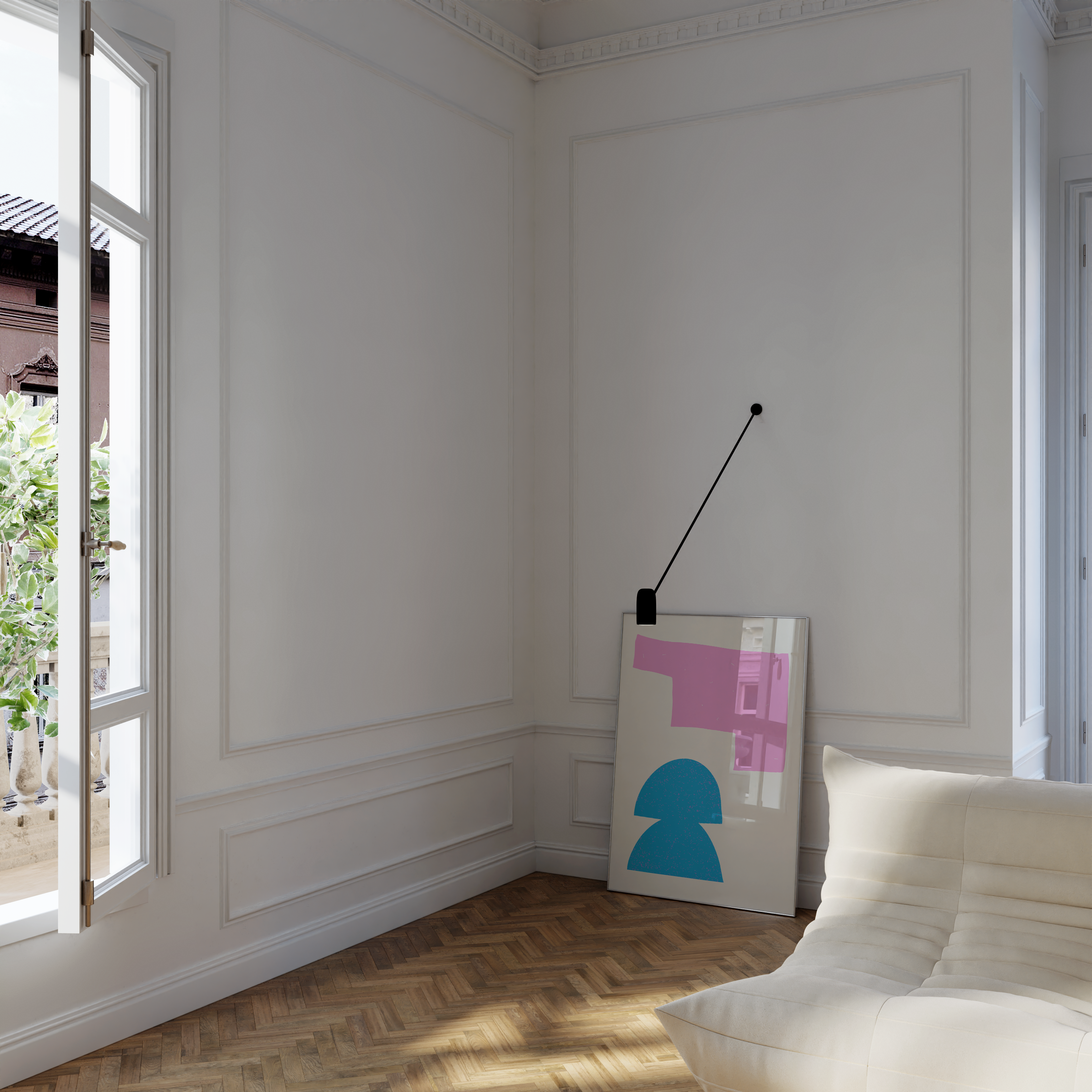 Minimalist wall prints with a playful geometric aesthetic for creative interiors