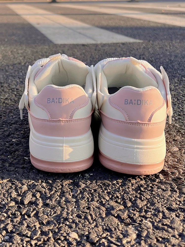 Kawaii pink sneakers for casual and streetwear
