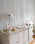 Aesthetic Soft Girl Room Decor – Vintage Pleated Brass Lamp