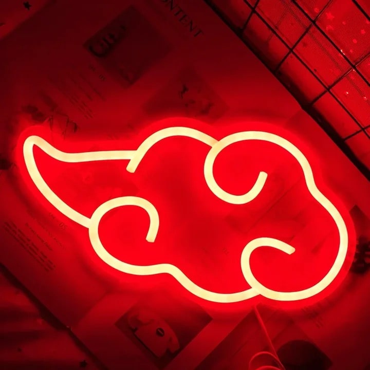 Red Cloud Neon Sign Anime-Inspired LED Neon Light for Bedrooms