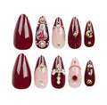 Red Gradient Almond Press-On Nails for Stylish Manicure