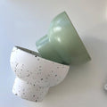 Quirky ceramic bowl with a retro design, perfect for serving soups and salads.