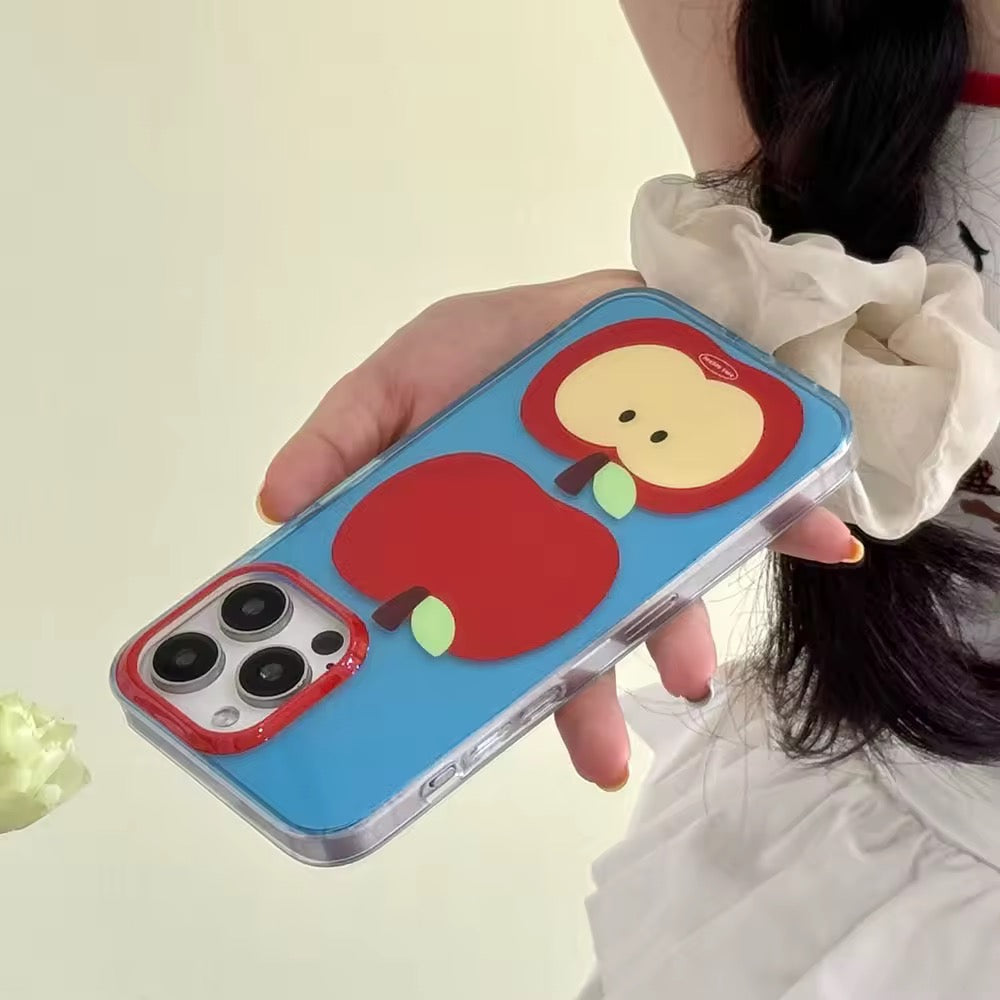 Funny apple phone case for iPhone 16 Pro Max in retro aesthetic