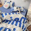 Full size cotton bedding set with letter print