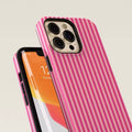 Green and beige minimalist striped iPhone case