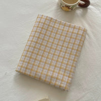 Gingham Pastel Washed Cotton Flat Sheet