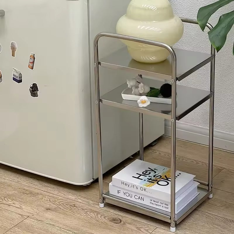 Contemporary living room steel side table