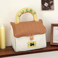 Cute cosmetic bag with cottage design and practical storage layout, aesthetic gift idea for birthdays or holidays