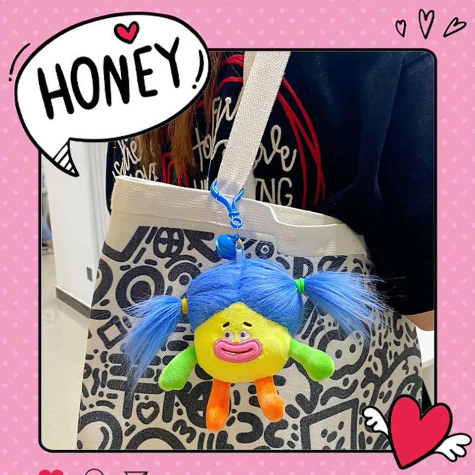 Cartoon Plush Doll with Smooth Touch Stuffed Funny Hair