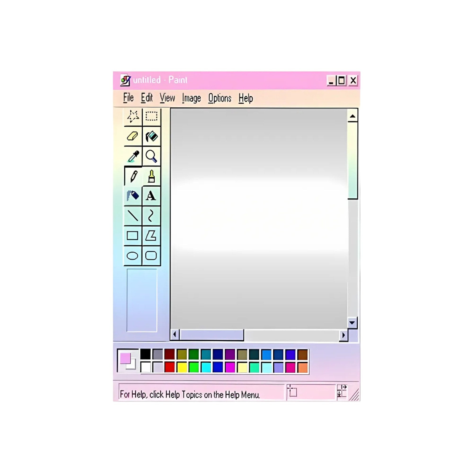 Rectangular retro mirror with a multicolor palette strip and reflective center