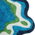 Retro 70s-inspired rug with trippy, wavy patterns for home styling