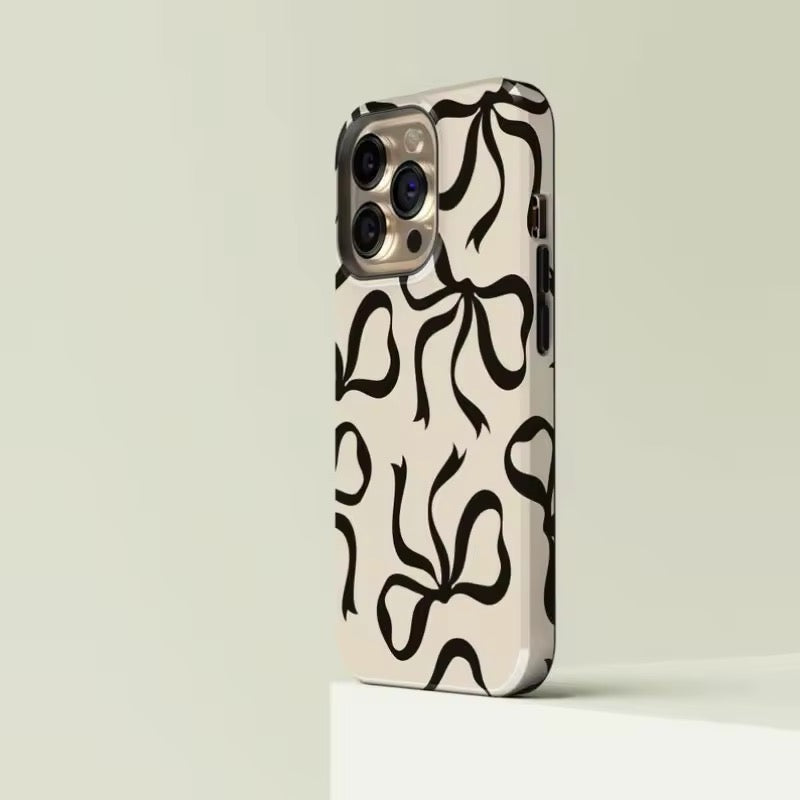 Pink bow iPhone case with durable TPU protection