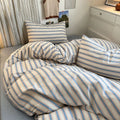 Soft cotton duvet cover with vintage magazine and headphones