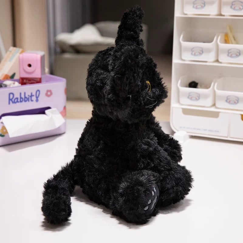Snuggly Black Cat Plush – Cozy Stuffed Pillow for Kids & Adults