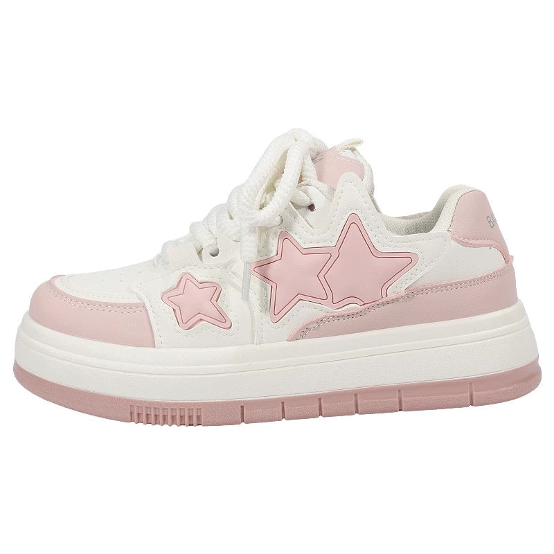 Women’s casual pink star sneakers for summer