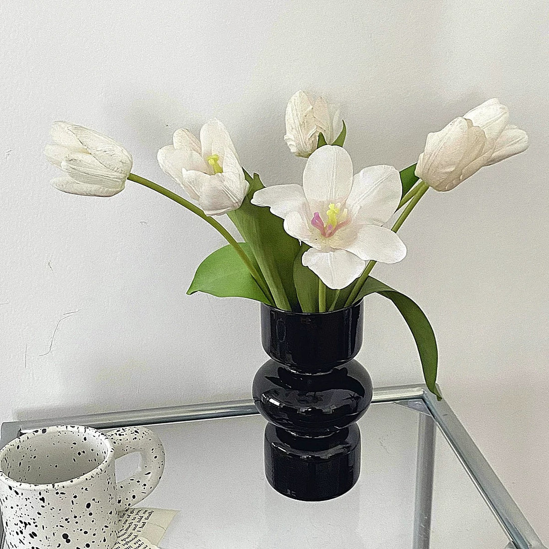 Pink Glass Vase with Nordic Minimalistic Design