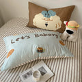 Warm beige duvet with kawaii print perfect for soft girl bedroom vibes
