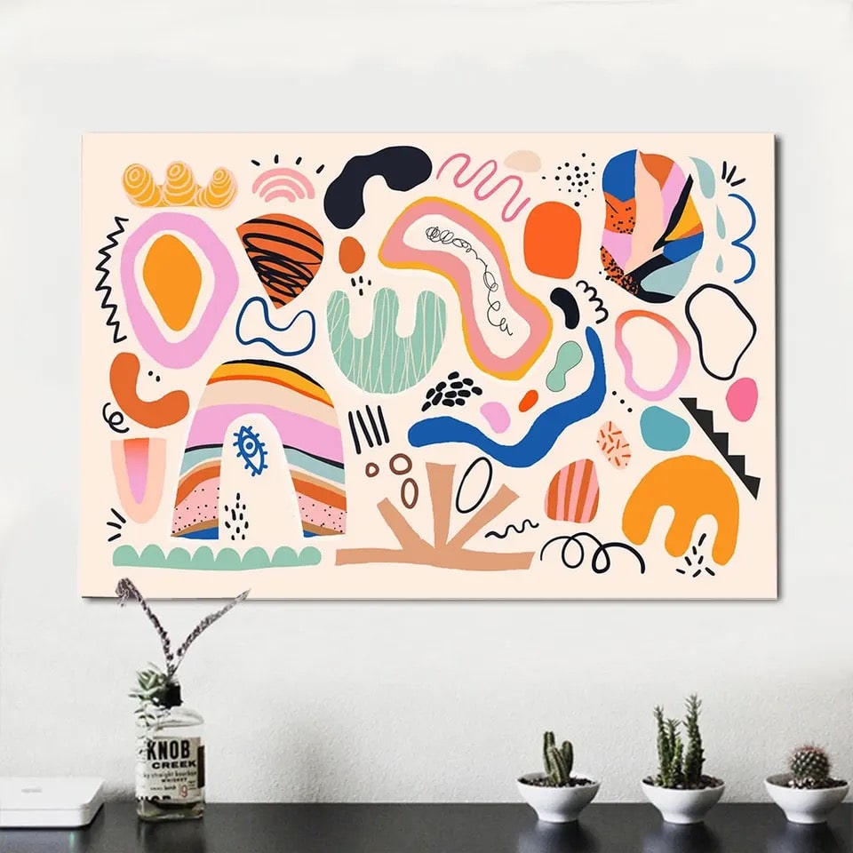 Abstract Scribble Art Prints – Modern Colorful Canvas Painting for Wall Decor