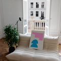 Printable wall posters in pink and blue for aesthetic dorm decor