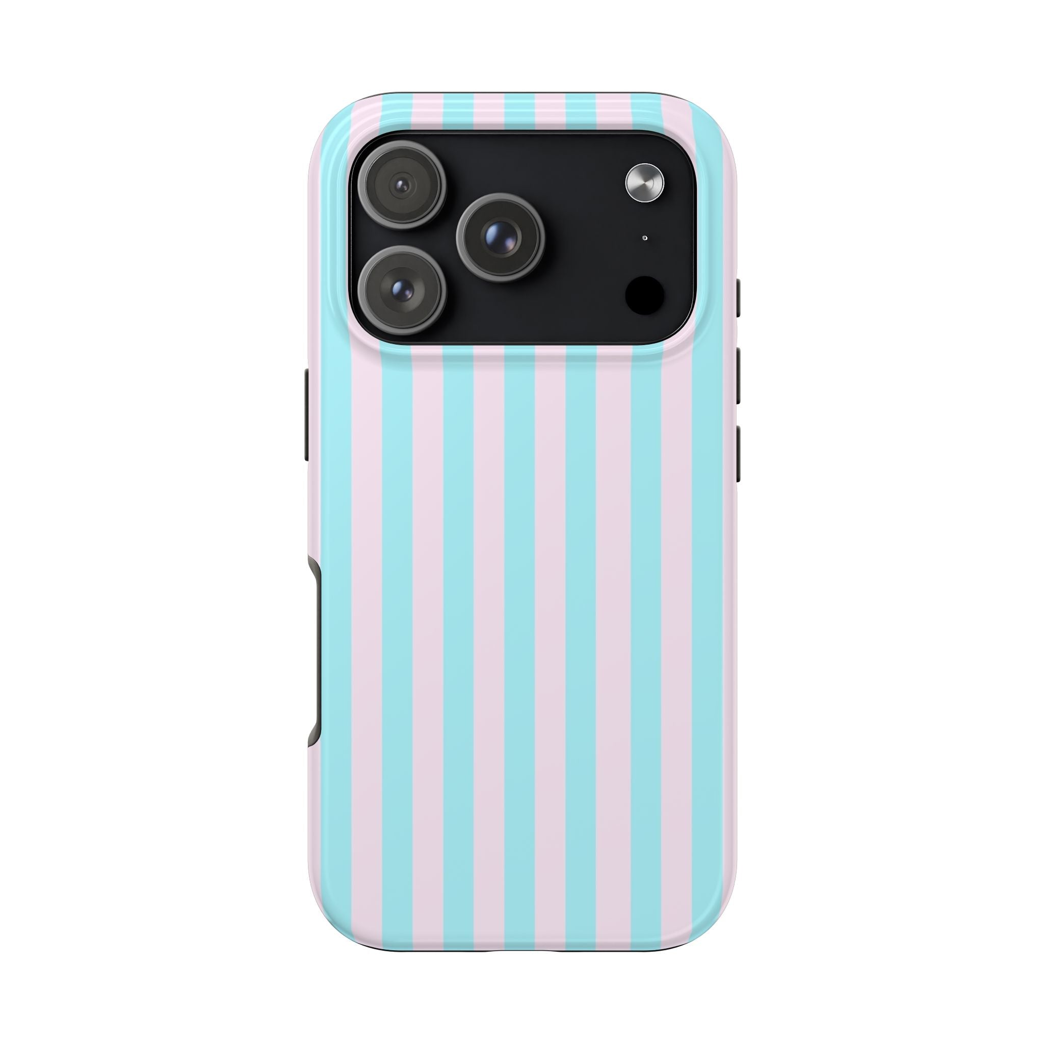 Phone case with blue and white checkered pattern on a white background