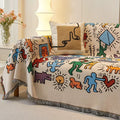 Blanket folded neatly, showing the detailed jacquard weave texture