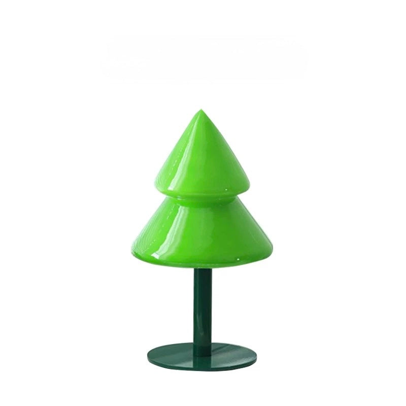 Green Christmas tree lamp with matching green base