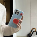 Shockproof silicone case for iPhone 15 Pro with blue stripe print.