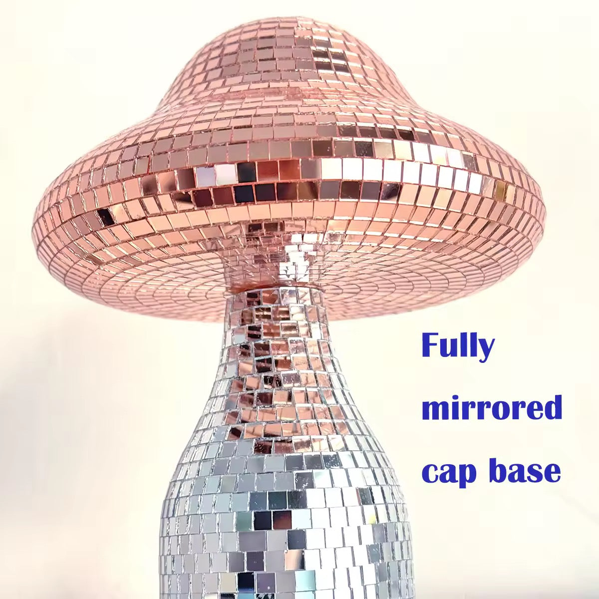 Retro-style mushroom decor surrounded by aesthetic trinkets
