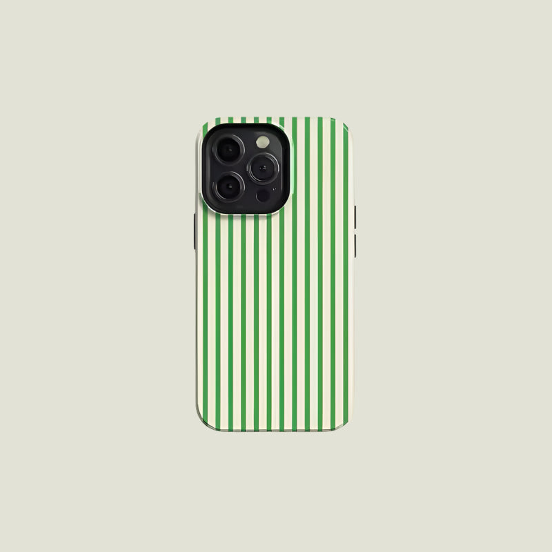 Striped Y2K-inspired phone case for iPhone and Samsung