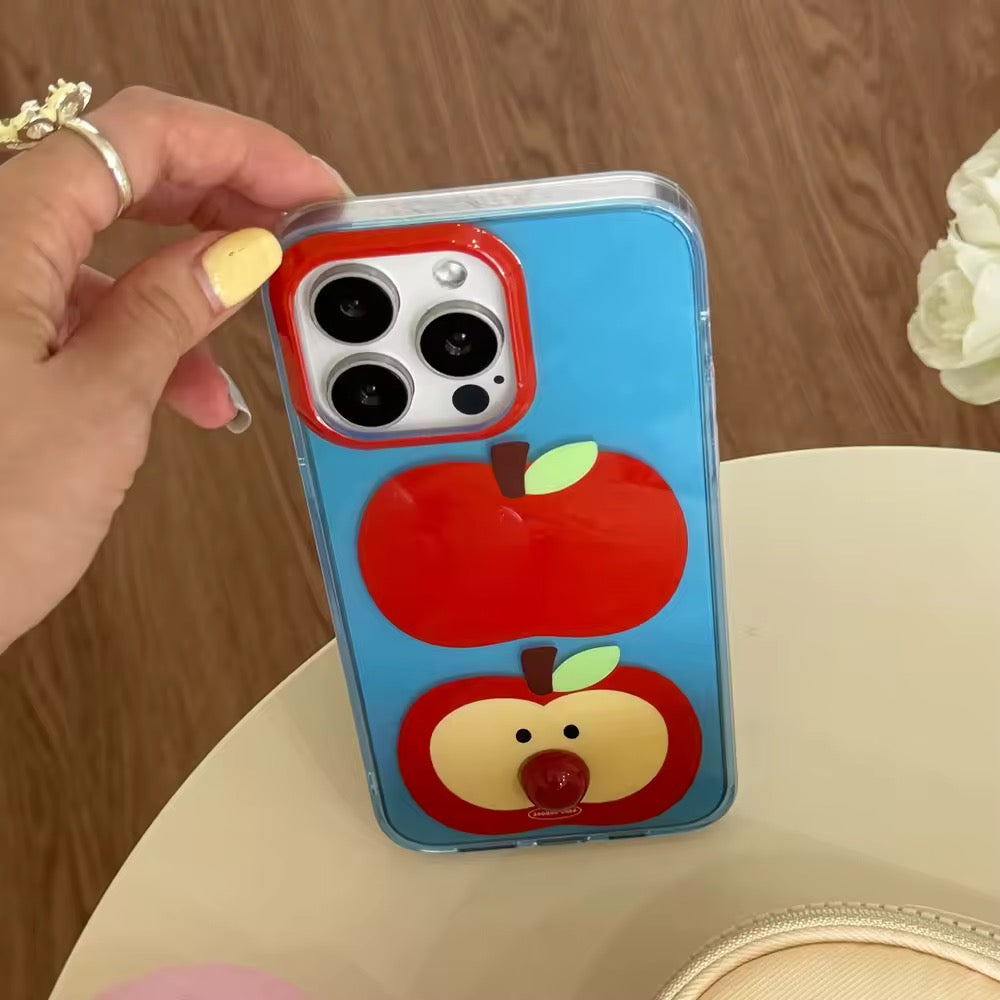 Vibrant apple design on a preppy aesthetic iPhone case