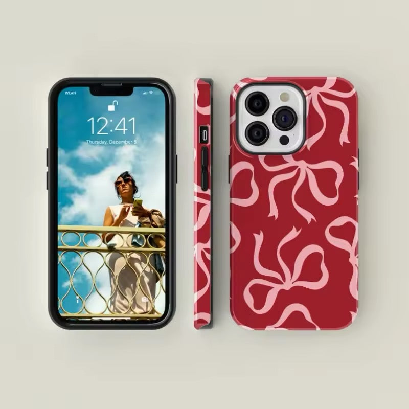 Stylish red and pink phone case for iPhone Pro Max