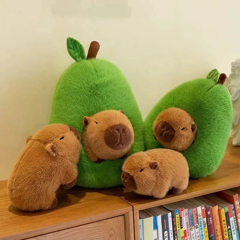 Cozy desk decor plushie with hide-and-seek feature