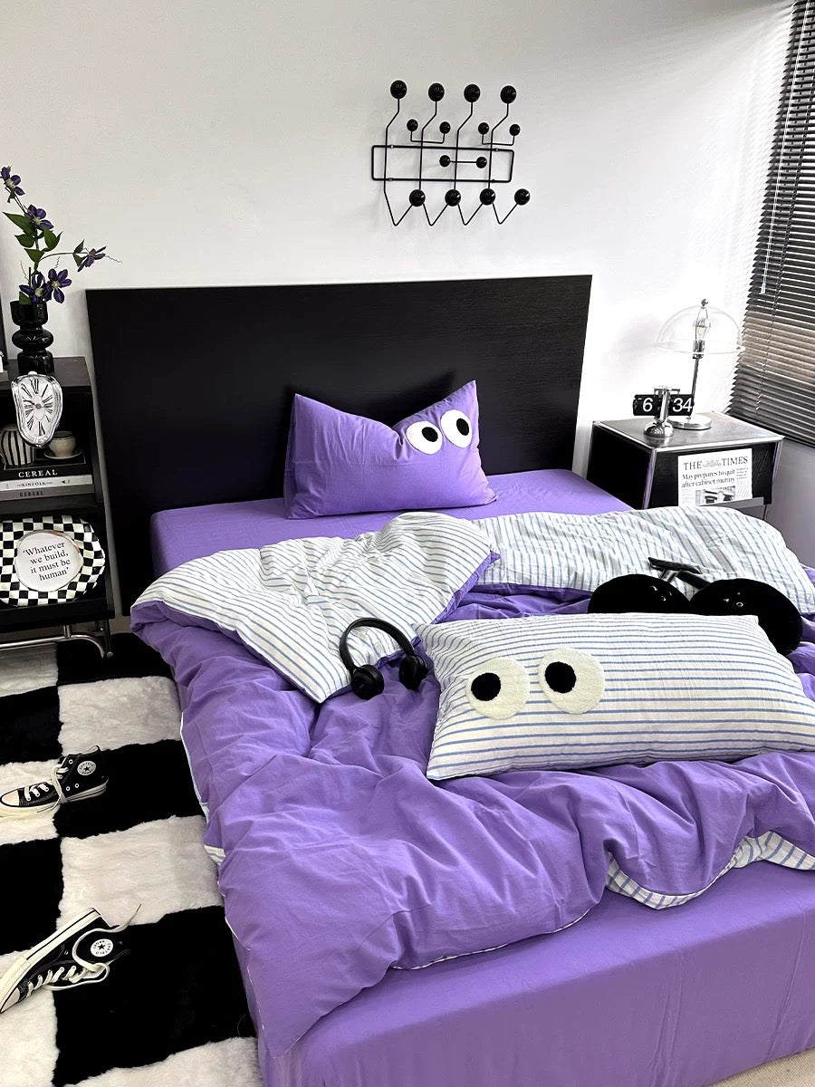 Affordable pink and green bedding set for small room
