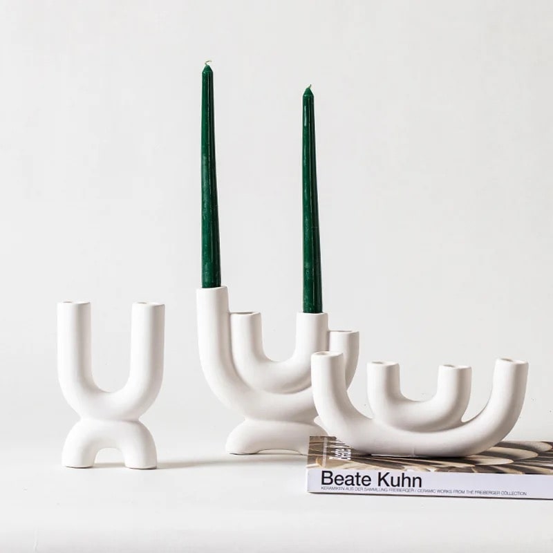 Nordic ceramic candlestick holder for home decor