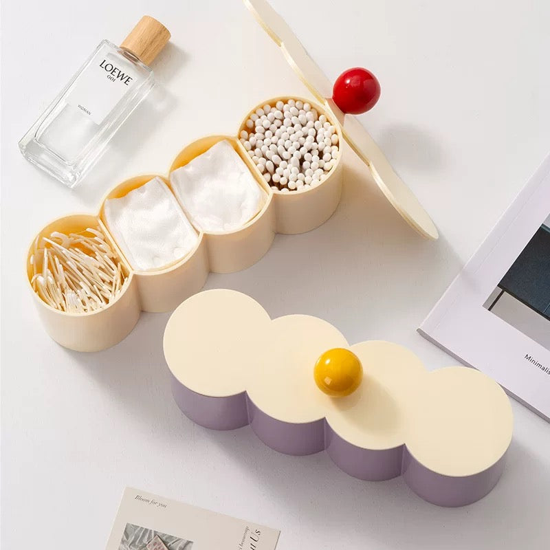 Pastel desk accessory organizer box for makeup and small cosmetics in kawaii style
