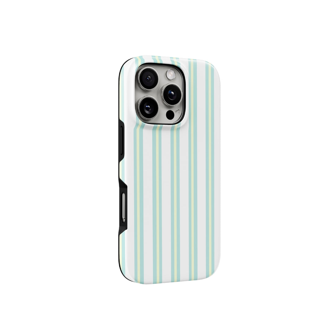 Phone case with vertical stripes on a white background