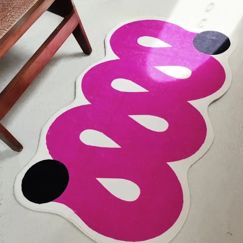 Durable velvet area rug for bathrooms and entryways