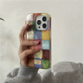 Trendy color block iPhone case for girls and students