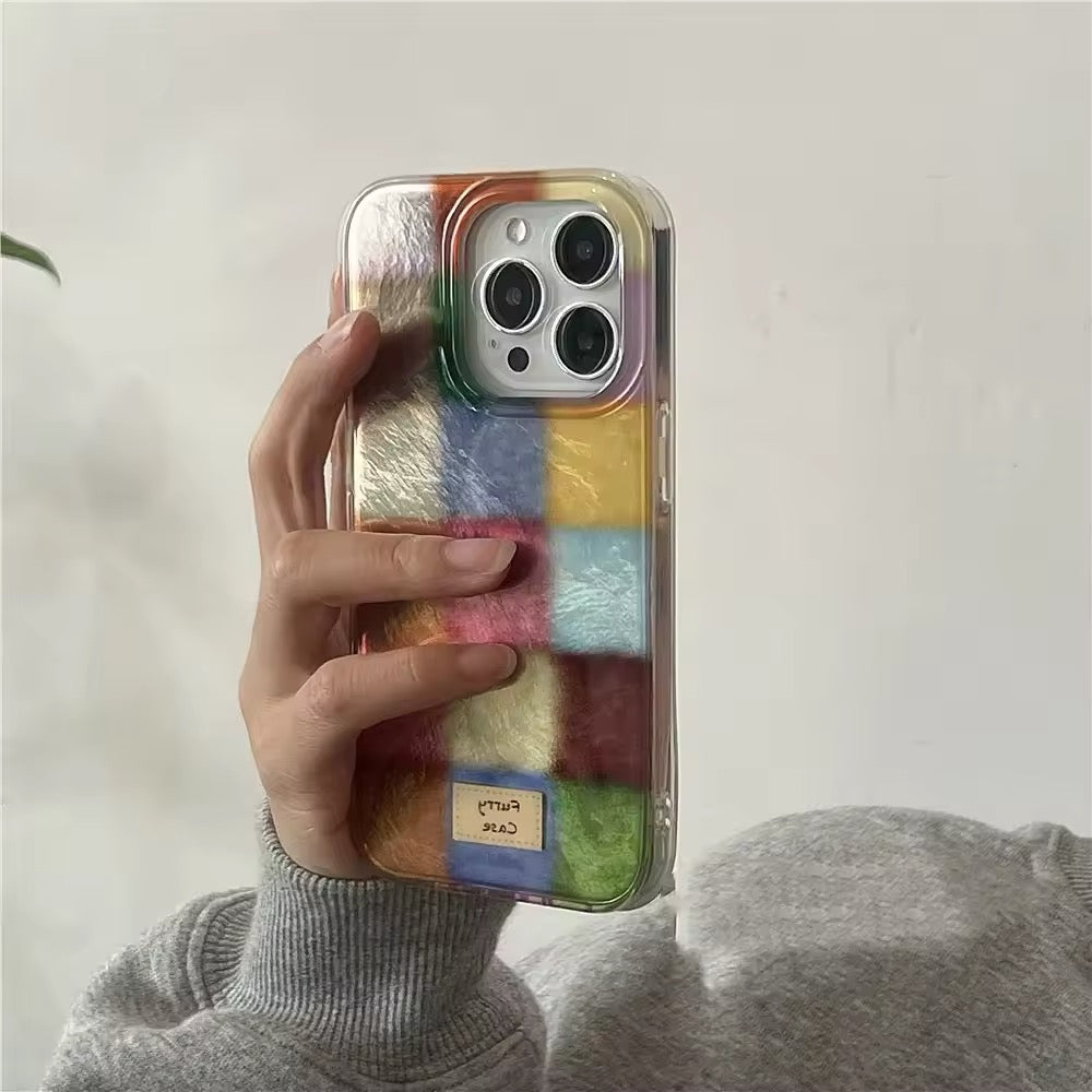 Trendy color block iPhone case for girls and students
