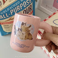 Pink Cute Kitty Mugs for Coquette Kitchen Decor