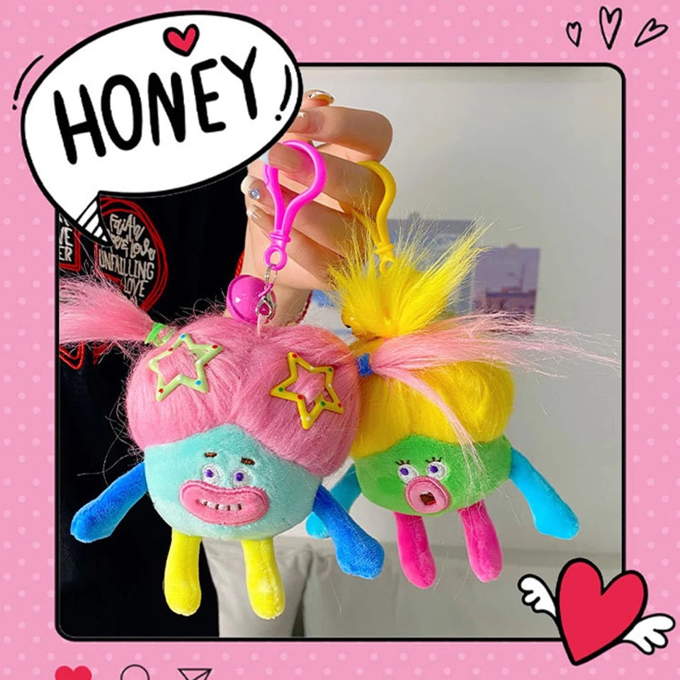 Plush Doll Keychain Bag Pendant for Backpack and School Bag