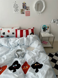 Cartoon Playing Card Bedding Set