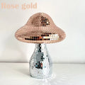 Aesthetic girl’s desk with mushroom mirror catching sunlight