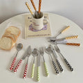 Retro Ceramic Handle Cutlery Set – Durable Stainless Steel Utensils