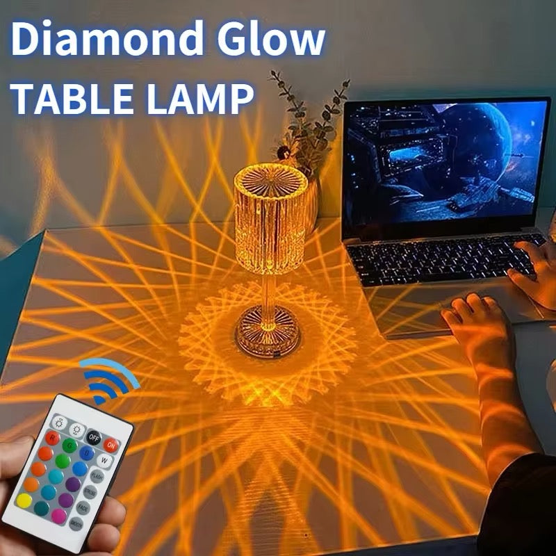 Romantic rose diamond LED night light for bedroom