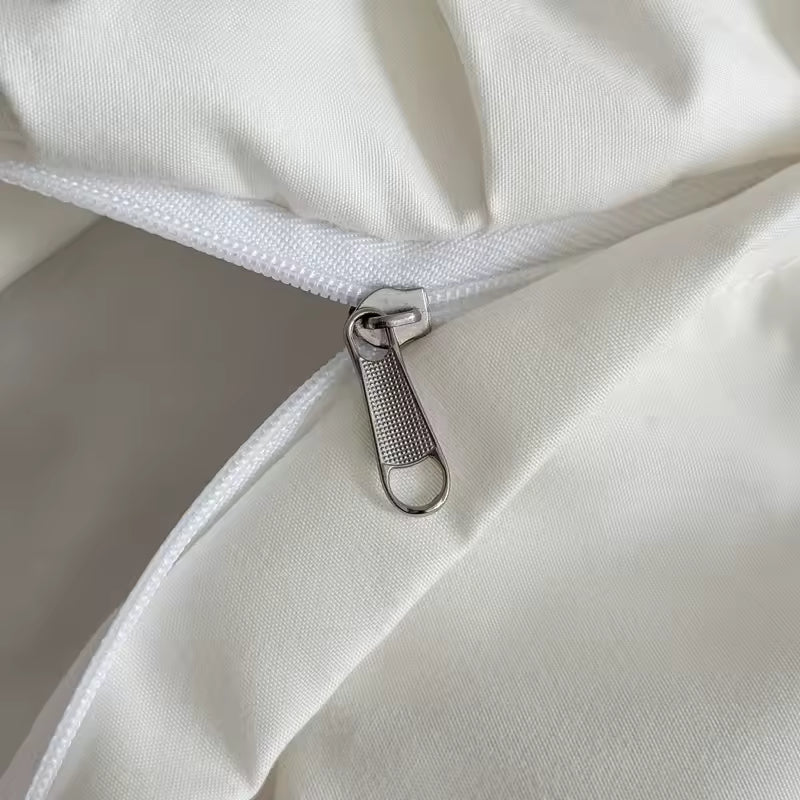 Soft aesthetic bedroom decor featuring a white lace bedding set.