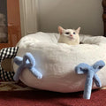 Round cat bed with cotton filling for cozy comfort